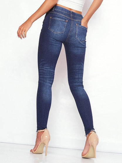 Fashion Embroidered Ripped Jean Pants Bottoms