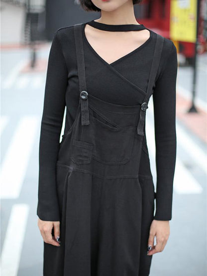 Loose Wide-leg Long Jumpsuits