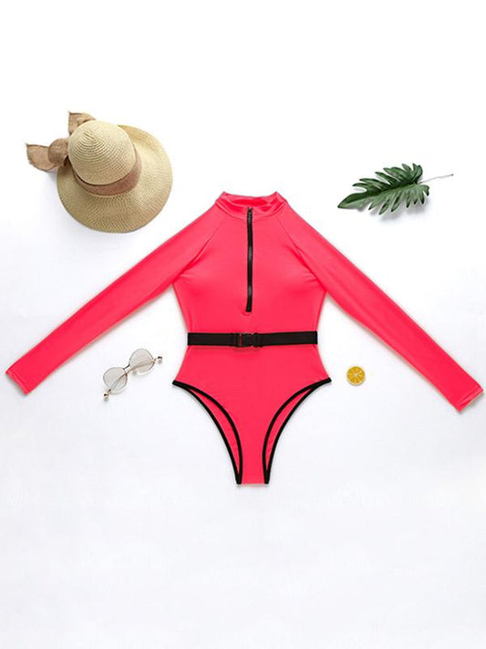 Deep V-Neck Zipper Long Sleeves Wetsuit