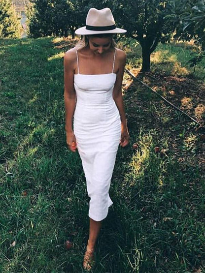 Hot Selling Sleeveless Simple Midi Dress