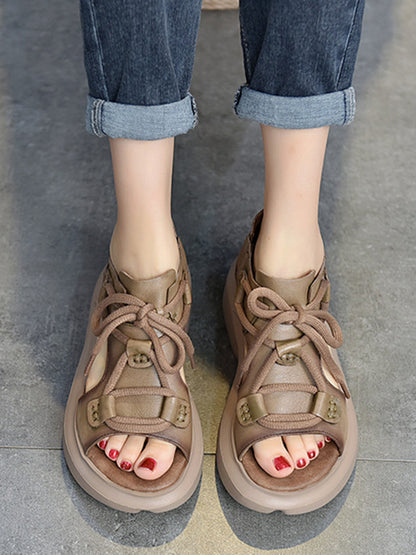 Original Casual Tied Hollow Platform Shoes