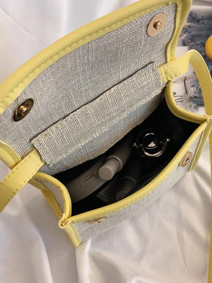 Linen Square One-shoulder Bag