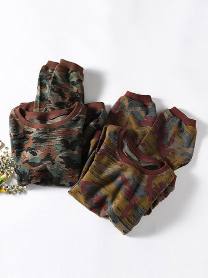 Fashion Split-Joint Camouflage Long Sleeves Sweatshirt Top
