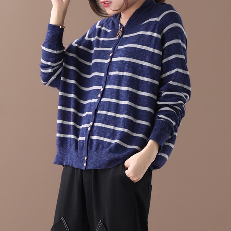 Buykud Soft Comfort Classic Stripe Casual Knitted Hoodie