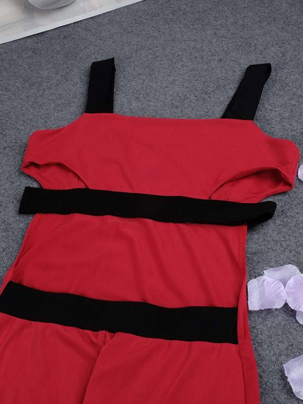 Red Sexy Split-Joint Yoga Jumpsuits