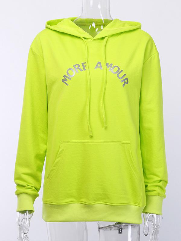 Loose Reflective Letter Printed Sweatshirt