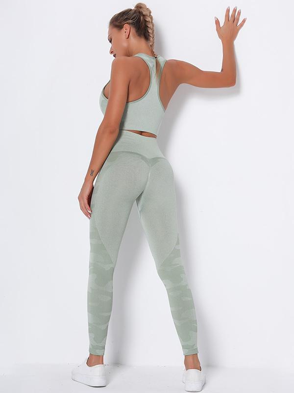 Camouflage Wrap High-Waisted High Elasticity  Yoga Suits
