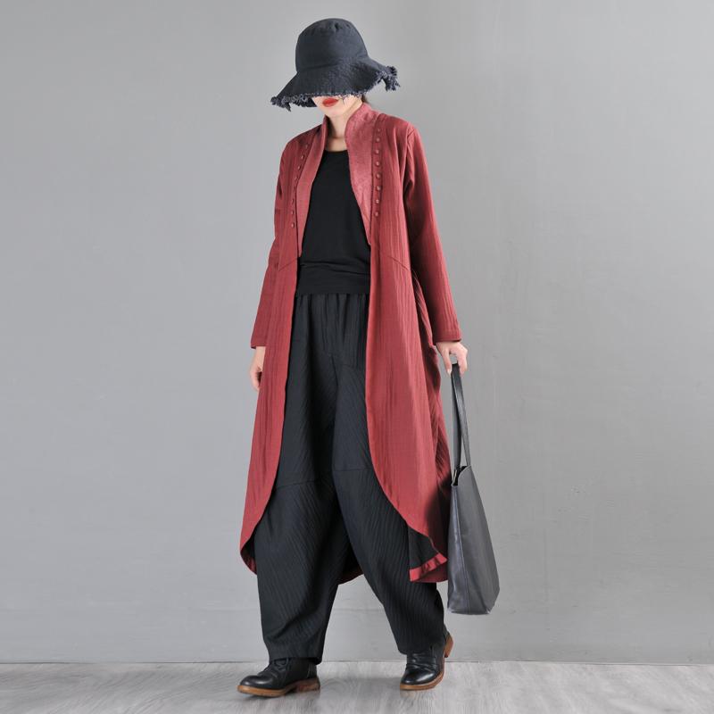 Buykud Solid Color Irregular Stitching Casual Loose Coat