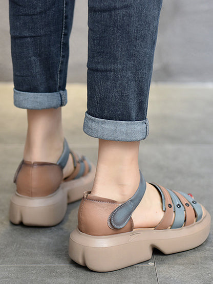 Original Casual Hollow Contrast Color Platform Shoes