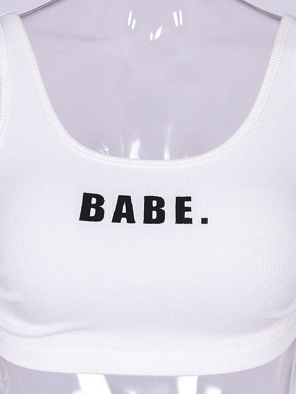 Cute Letter Printed Sports Tank