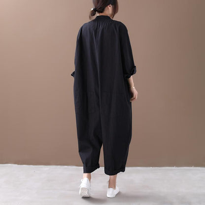 Buykud Solid Color Simple Casual Ultra-loose Rompers