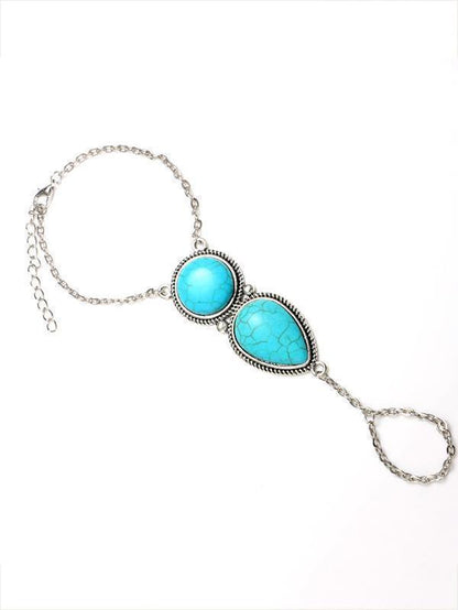 Vintage Turquoise With Ring Bracelet Accessories