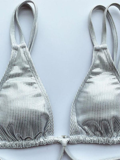 Triangle Bandage Split Bikini Swimsuit