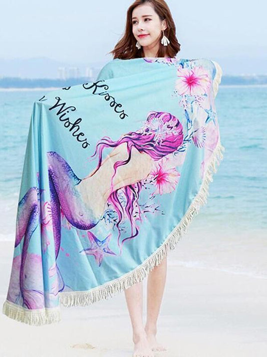 Popular Printed Tassels Round Beach Mat Yoga Mat