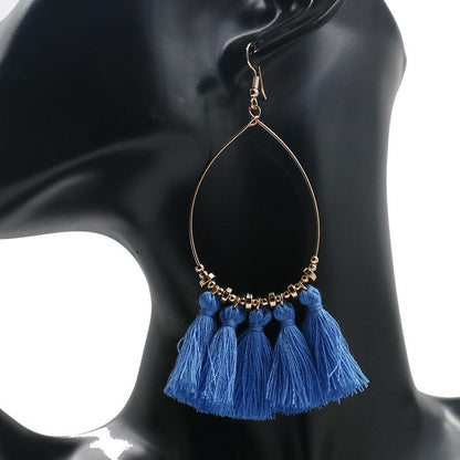 Creative scallop tassel earrings bohemian circle earrings