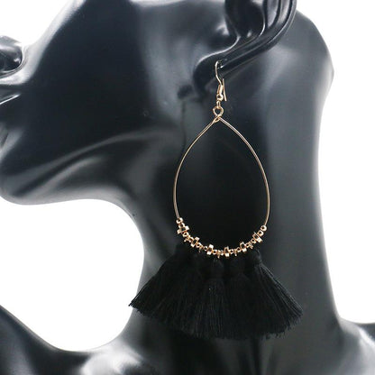 Creative scallop tassel earrings bohemian circle earrings