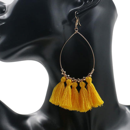 Creative scallop tassel earrings bohemian circle earrings
