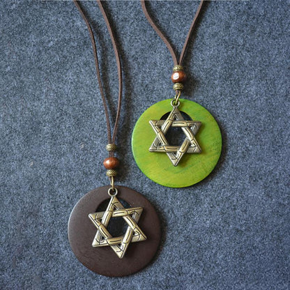 Ethnic Style Vintage Sweater Chain Moon Star Necklace