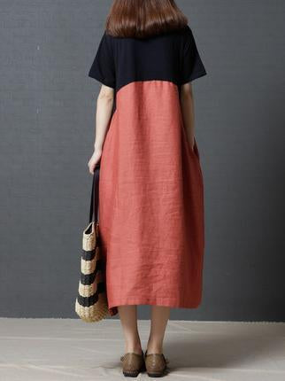 Original Vacation Long Dress in Orange or Coffee Color
