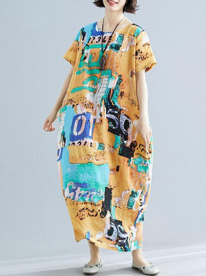 Original Printed Round-Neck Dress