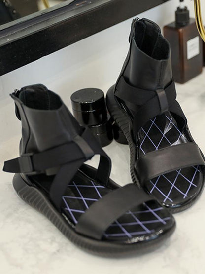 Summer Solid Flat Shoes Sandals
