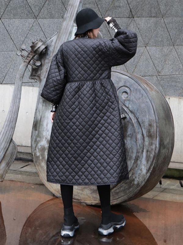 Casual Zipper Lantern Long Sleeve Padded Coat main image 1