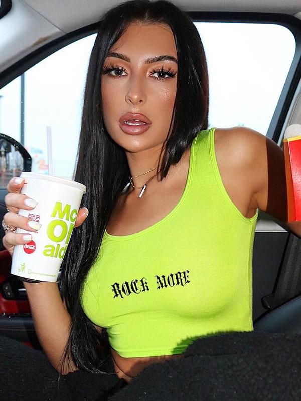 U-neck Printed Crop Tanks