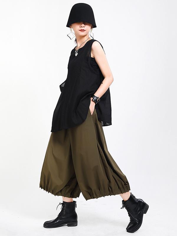 Original Solid Column Wide Leg Pants