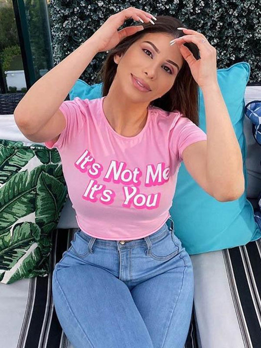 Pink Half Sleeve T-Shirts Tops