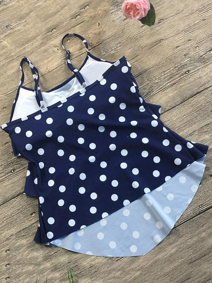 Falbala Plain Bottom Tankini Swimsuit
