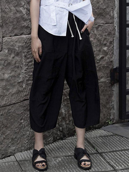 Loose Cotton Split-joint Pants