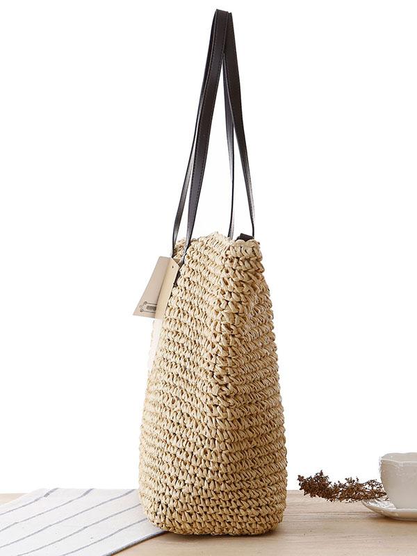 Simple Straw Plaited Article Bohemia Bag
