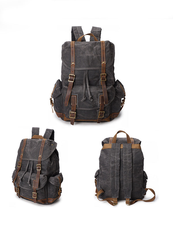 Retro Waterproof Travel Outdoor Canvas Shoulder Pack Canvas Bag Shoulder