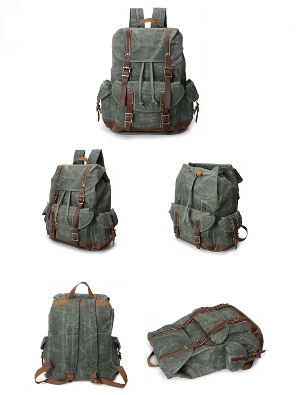 Retro Waterproof Travel Outdoor Canvas Shoulder Pack Canvas Bag Shoulder
