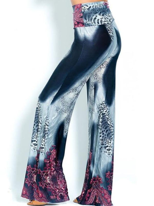 Fashion Big Hem Wide Leg Bottom Casual Pants