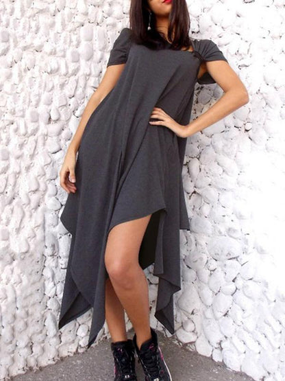 Casual Solid Cropped Midi Dresses