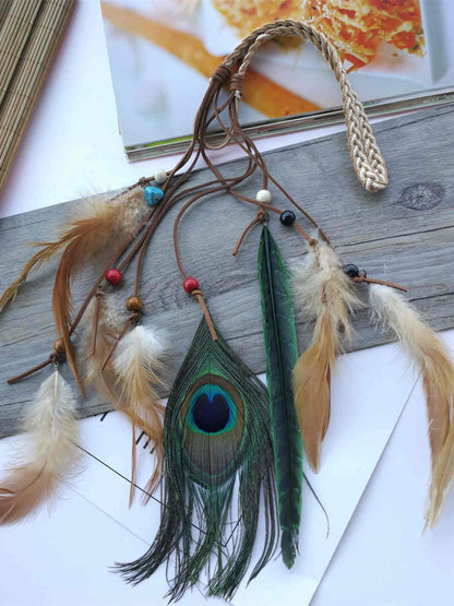Tassels Peacock Feathers Hair Band Headwear Accessories