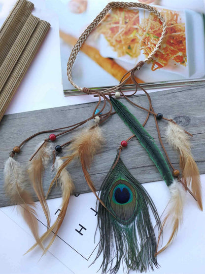 Tassels Peacock Feathers Hair Band Headwear Accessories