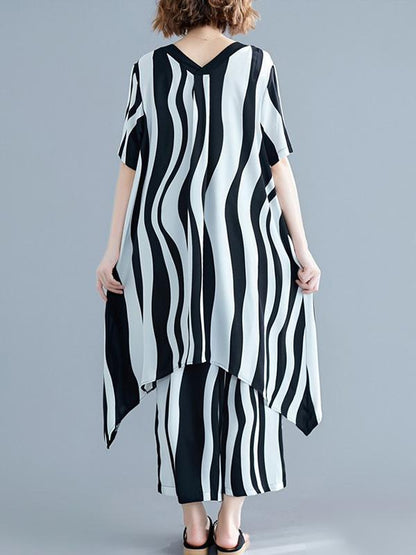 2019 Summer New Loose Oversize  Striped Suit