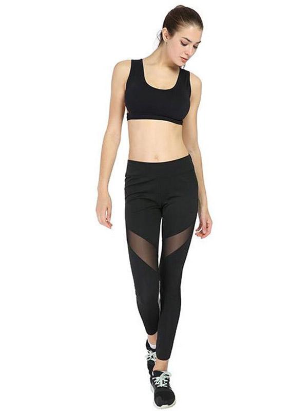 Mesh Color-Block Sports Leggings