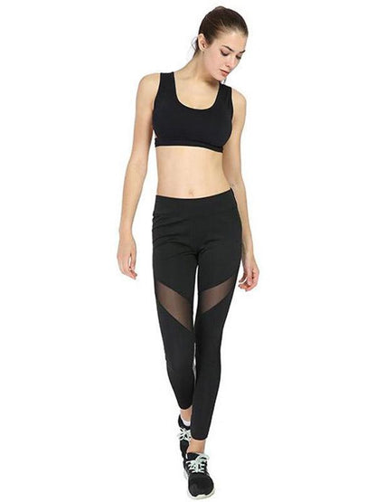 Mesh Color-Block Sports Leggings