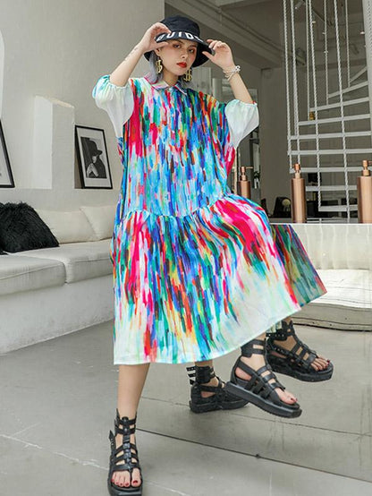 Casual Colorful Printed Long Dress