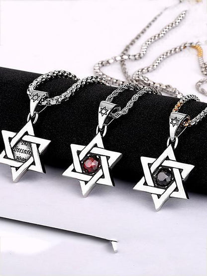 Six-pointed Star Zircon Necklaces Accessories