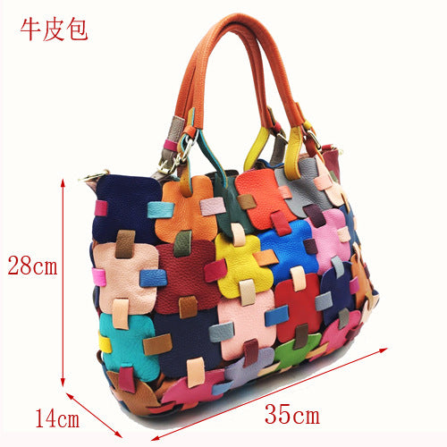 Messenger bag head layer leather bag handbag