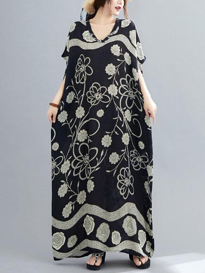 Original Printed V-Neck Dress
