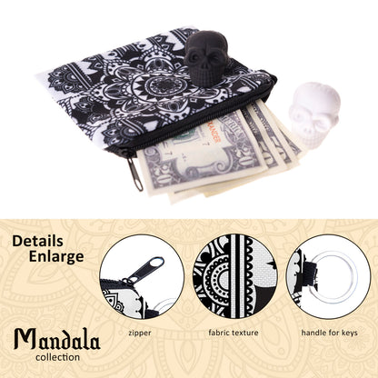 Polyester flower Datura zipper zero wallet