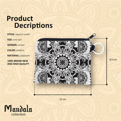 Polyester flower Datura zipper zero wallet
