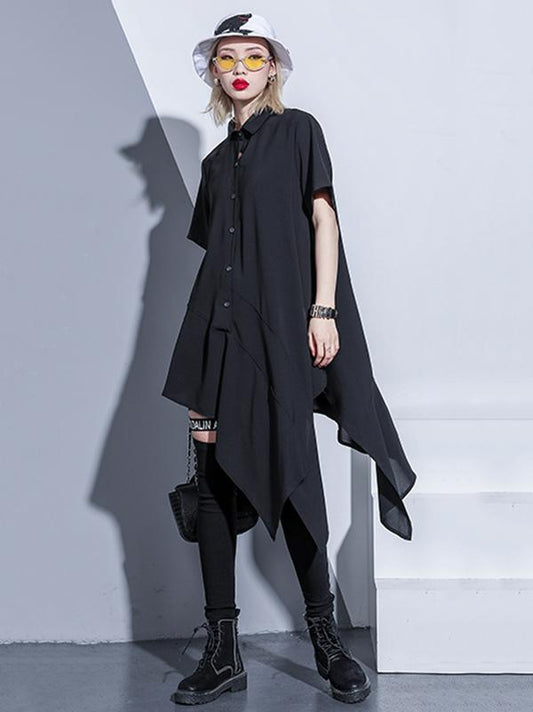 Chiffon Loose Oversize Asymmetric Blouse Dress