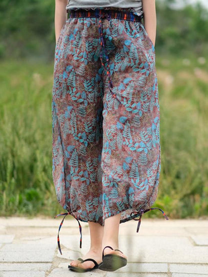 Loose National Style Ramie Cotton Pants