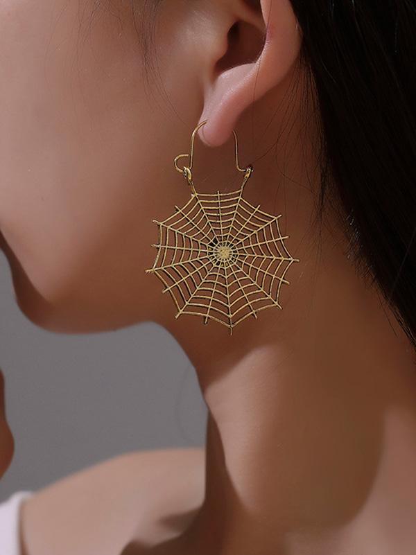 Vintage Openwork Spider Web Earrings